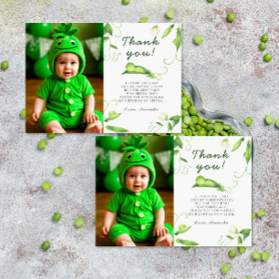 One Sweet Pea First Birthday Thank You Card
