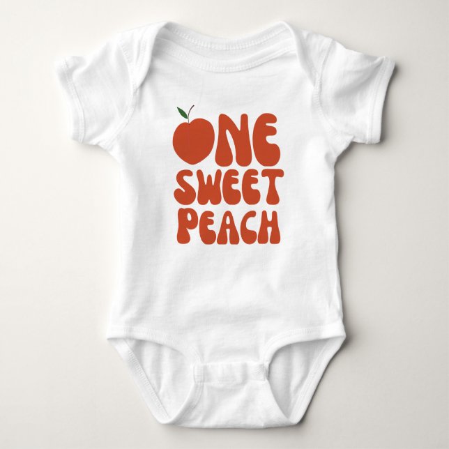 One Sweet Peach 1st Birthday Baby Bodysuit (Front)
