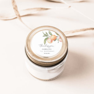 One Sweet Peach 1st Birthday  Classic Round Sticker