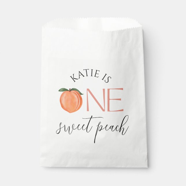 One Sweet Peach 1st Birthday Favour Bag (Front)