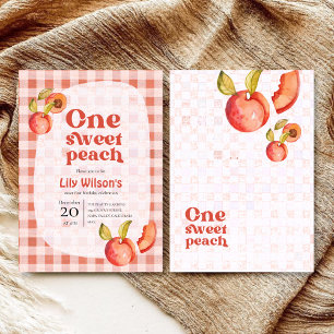 One Sweet Peach 1st Birthday Invitation   Girl
