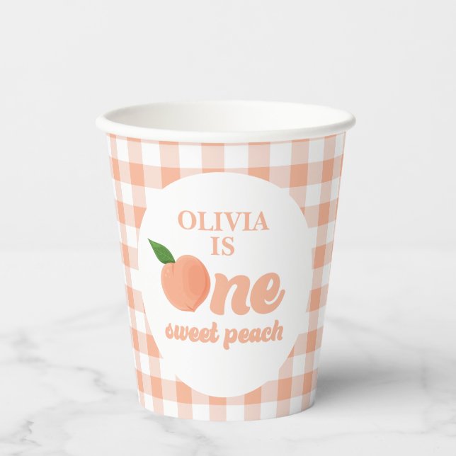 One Sweet Peach 1st Birthday Paper Cups (Front)