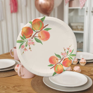 One Sweet Peach 1st Birthday Paper Plate