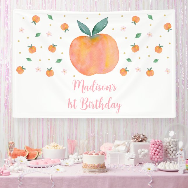 One Sweet Peach Birthday Banner (Party)