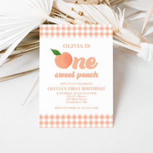 One Sweet Peach Birthday Invitation