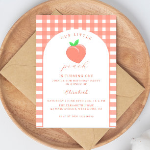 One Sweet Peach First Birthday Invitation