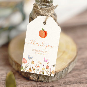 One Sweet Peach Girl 1st Birthday Gift Tags