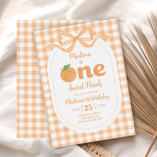 One Sweet Peach Girl 1st Birthday Invitation