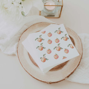 One sweet Peach  Girl Birthday Party  Napkin