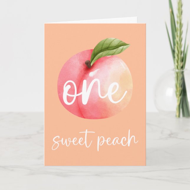 One Sweet Peach Happy Birthday Card (Front)
