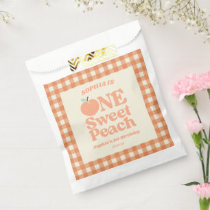 One Sweet Peach Orange First 1st Birthday Party Favour Bag