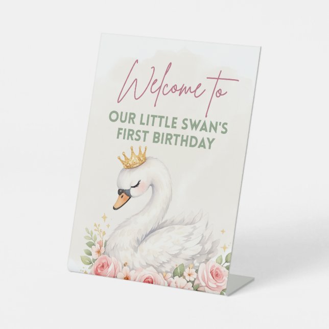 One Sweet Swan Welcome Sign (Front)