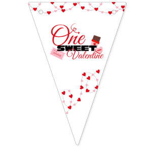 One Sweet Valentine Happy First Birthday Banner 
