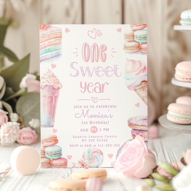 One sweet year 1st birthday invitation (Creator Uploaded)