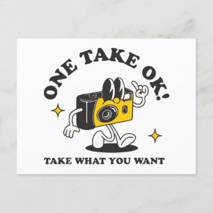 One take ok take what you want holiday postcard