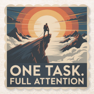 One Task. Full Attention Paper Coaster