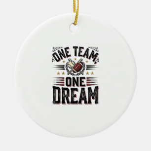 One Team One Dream Vintage Sports Team Shirt_1 Ceramic Ornament