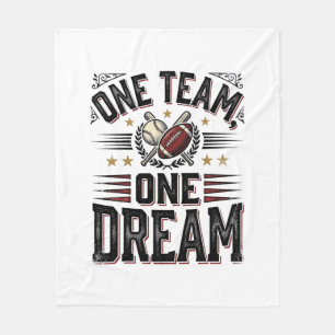 One Team One Dream Vintage Sports Team Shirt_1 Fleece Blanket