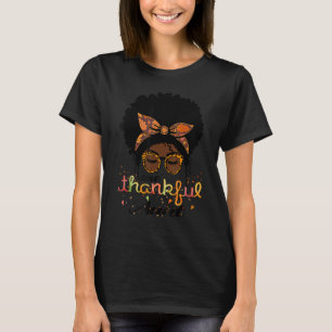 One Thankful Aunt Afro American Women Fall Thanksg T-Shirt