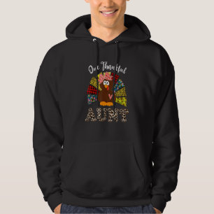 One Thankful Aunt Turkey Leopart Thankgivings  2 Hoodie