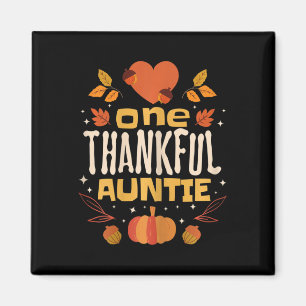 One Thankful Auntie Fall Thanksgiving Aunt Magnet