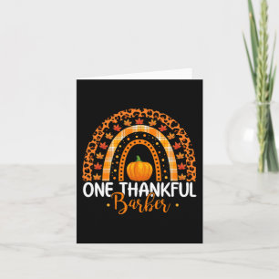 One Thankful Barber Rainbow Boho Fall Thanksgiving Card