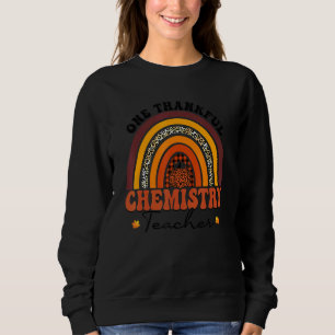 One Thankful Chemistry Teacher Rainbow Leopard Ret Sweatshirt