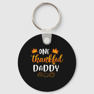 One Thankful Daddy Fall Thanksgiving Autumn Fun Da Key Ring