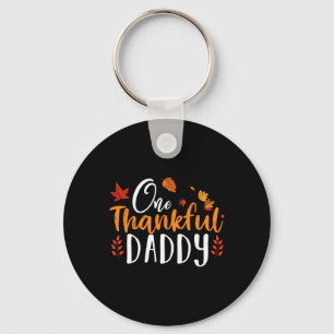 One Thankful Daddy Fun Thanksgiving Father Fall Au Key Ring