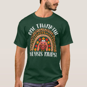 One Thankful Dialysis Nurse Turkey Boho Rainbow Th T-Shirt