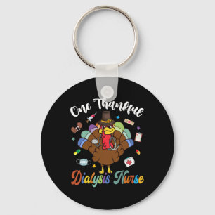 One Thankful Dialysis Nurse Turkey Happy Thanksgiv Key Ring