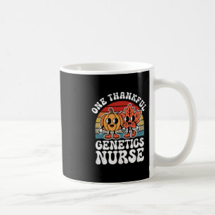 One Thankful Genetics Nurse Funny Autumn Thanksgiv Coffee Mug