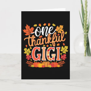 One Thankful Gigi Funny Leaves Fall Autumn Thanksg Card