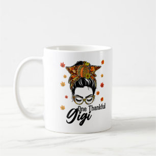 One Thankful Gigi Gigi Messy Bun Leopard Glass Pum Coffee Mug