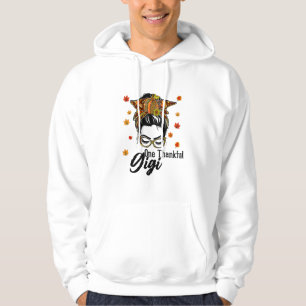 One Thankful Gigi Gigi Messy Bun Leopard Glass Pum Hoodie