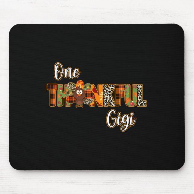 One thankful Gigi turkey blessed Gigi pumpkin than Mouse Pad (Front)