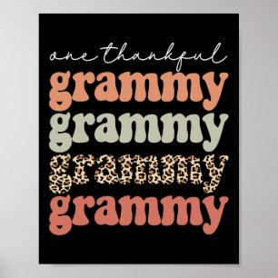 One Thankful Grammy Autumn Tree Fall Leaves Thanks Poster