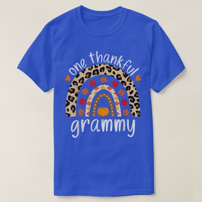 One Thankful Grammy Rainbow Leopard Fall Cute Than T-Shirt (Design Front)