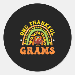 One Thankful Grams Thanksgiving Family Classic Round Sticker