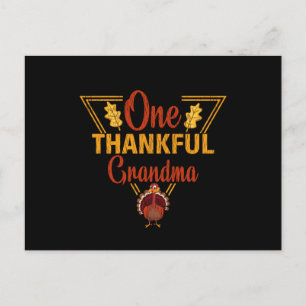 One Thankful Grandma Funny Thanksgiving Gift Postcard