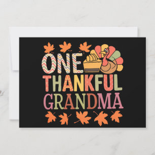 One Thankful Grandma Nana Turkey Thanksgiving Day Holiday Card