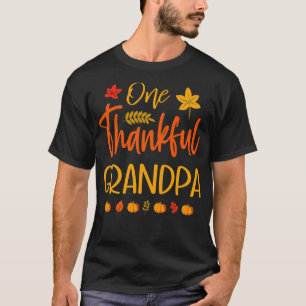 One Thankful Grandpa Thanksgiving Fall Family Matc T-Shirt