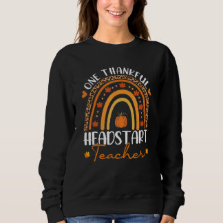 One Thankful Headstart Teacher Rainbow Leopard Tha Sweatshirt