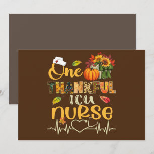 One Thankful ICU Nurse Pumpkin Stethoscope Thanksg Invitation