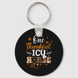 One Thankful Icu Nurse Thanksgiving Funny Nursing Key Ring