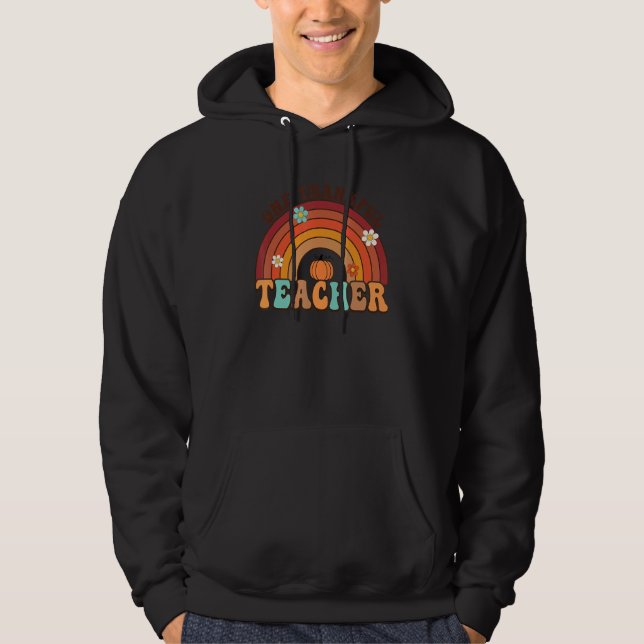One Thankful Kindergarten Teacher Thanksgiving Rai Hoodie (Front)