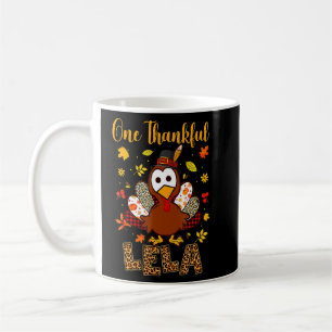 One Thankful Lela Turkey Family Leopart Thankgivin Coffee Mug