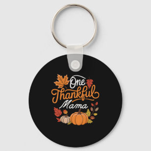 One Thankful Mama Autumn Fall Mother Thanksgiving Key Ring