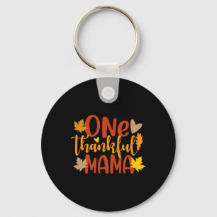 One Thankful Mama Autumn Fall Mother Thanksgiving Key Ring