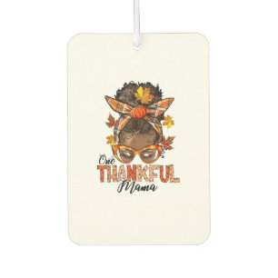 One Thankful Mama Black Messy Bun Fall Autumn Than Car Air Freshener